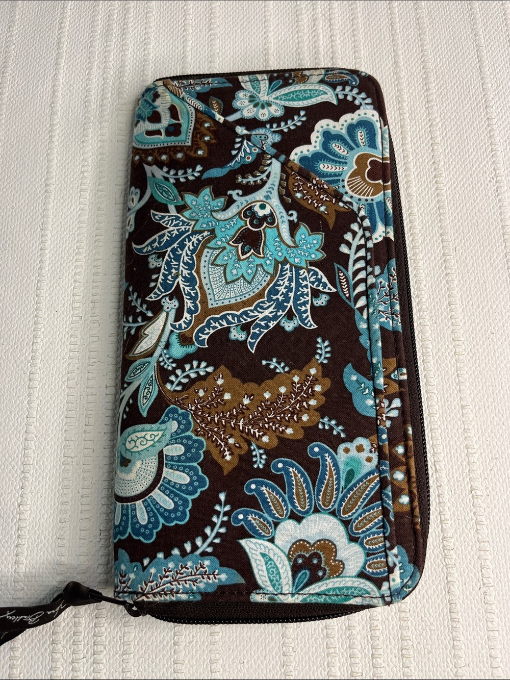 Vera Bradley Travel Organizer Java brown teal blue floral retired pattern NWT